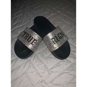 True Religion Rhinestone Slides